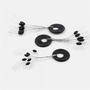 Black Oval Rubber Bobber Stoppers
