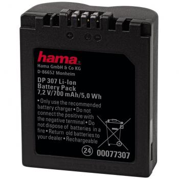 Hama Li‑Ion‑Backup Akku für Panasonic DP 307 – Schwarz