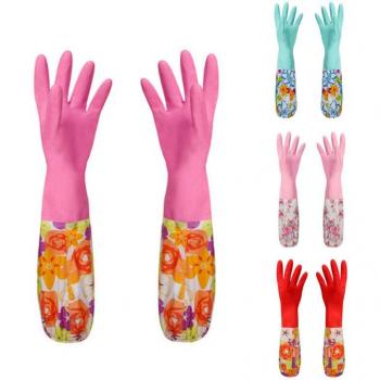 Gants de Cuisine Velours Fleuris à Grip Antidérapant