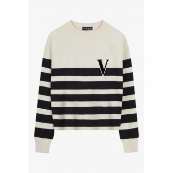 Felpa VOGUE con patch in velluto a righe