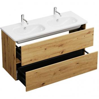 Chêne Meuble double vasque 120 cm – Série Joline, BURGBAD