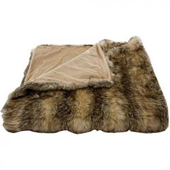 Linder Grizzly Panneau à œillets canon fusil – Fourrure synthétique beige/marron 230×250 cm