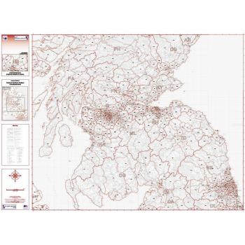 South Scotland & Northumberland Postcode Map – Grey, Folded