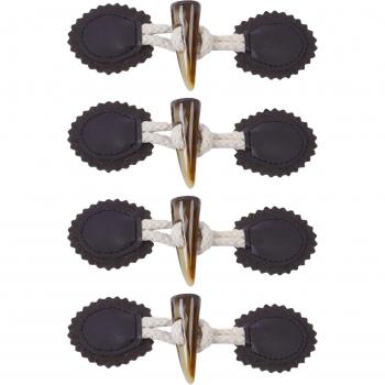 Set 4 Conmutadores PU Retro con Cierres de Cuerno de Resina para Chaquetas