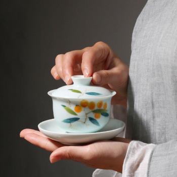 130ml Hand-Painted Celadon Tea Bowl