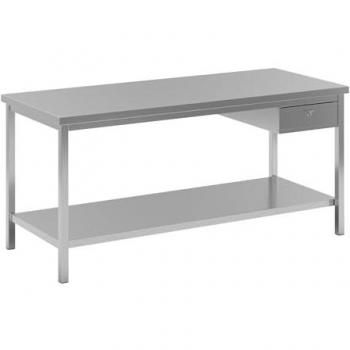 Poste de travail en acier inoxydable Eurokraft Basic, 1 tiroir
