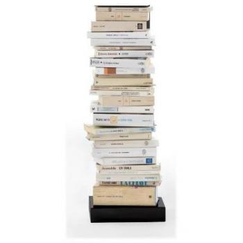 Schwarze Büchersäule Ptolomeo 75 cm – Lackschicht
