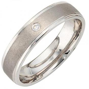 JOBO Silberring Damen 925 rhodiniert mattiert Zirkonia Größe 50