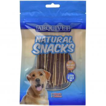 SNACK TIRAS DE POLLO Y PESCADO 100 gr. Arquivet     Galletas, Snacks y premios para perros
