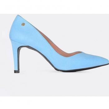 Zapatos de salón de mujer lisos en azul celeste