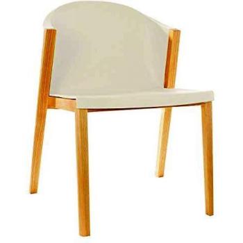 Silla Escritorio Pärumm Juansan 61x87,5x78,5 cm Madera de Haya Respaldo y Asiento Policarbonato Blanco