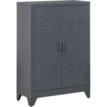 Mobiletto a 2 Ante Stile Industrial – Maury 75x33x110 cm