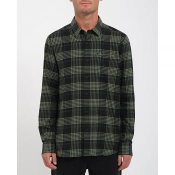 Volcom Men's Black Caden Plaid Long Sleeve Top