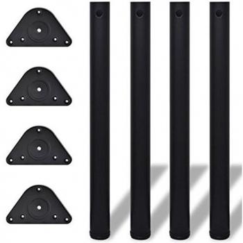 4 Adjustable Legs for Tables Black 710 mm
