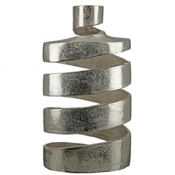 GILDE Aluminium Dekovase Twister 35 cm silberfarben für elegante Tischdekoration