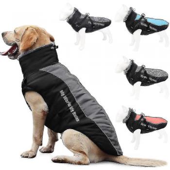 Blouson Résistant à l'Eau Grande Taille pour Chiens Grands – 6XL, Blanc Réfléchissant