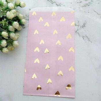 25pcs Kraft Paper Heart Candy Bags for Parties