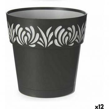 Maceta Gaia Antracita con Autorriego 19x19 cm (12 Unidades)