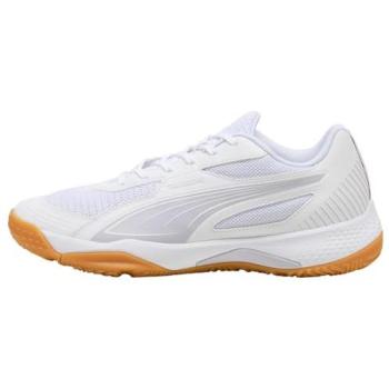 Puma Solarflash III W+ Damen – Mehrfarbiger Hallenschuh, Weiß/Violett, 37,5
