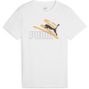 Camisetas Marca Puma Modelo 679231-02 Para Junior en Color Blanco/Naranja