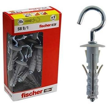 Fischer Tasselli con occhioli chiusi in cartone SB 9/3 y Ø 9 mm, 20 pezzi (capacità di carico massima: 15 kg)