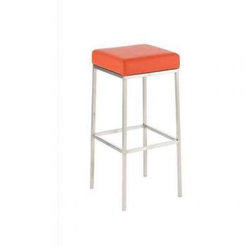 Kunstleder‑Barhocker Montana E5 – Edelstahlgestell, orange