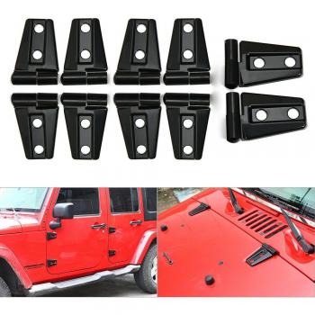 10pcs Universal Hood & Door Hinge Covers for Jeep Wrangler JK JKU 2007