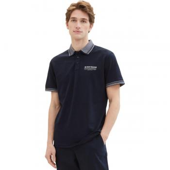 Tom Tailor Herren Poloshirt Kurzarm Regular Fit mit Logo-Print