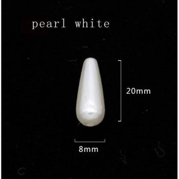 100 Teardrop Ivory/White ABS Imitation Pearl Spacer Beads for DIY Jewelry