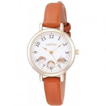 Yurun Women's Brown Leather Strap Hedgehog Watch