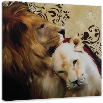 Tela decorativa Leone Animali Marrone 30x30
