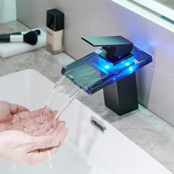 Mitigeur cascade LED chromé noir – Saniverre & Soleo