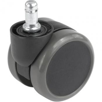 Proroll Stuhlrollen, Rad-Ø 65 mm, 5er Set, mit Klemmring, schwarz, weiches Rad, Hals-Ø 38 mm