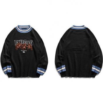 Pullover de Algodón Otoñal con Motivo de Oso