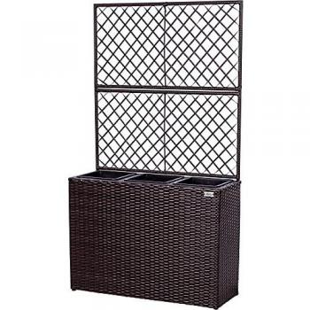 Fioriera Grigliata in Polyrattan, 146x84x29cm
