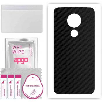 Protector de Piel para Motorola Moto G7 Power, Autocolante Carbono Negro