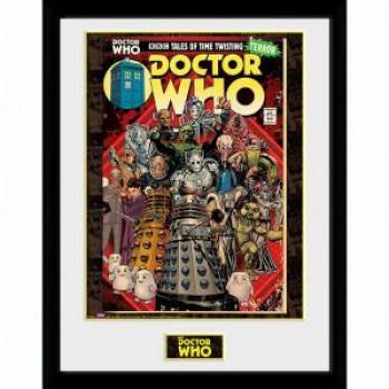 Doctor Who Villains Comic Stampa 30x40 cm con Cornice