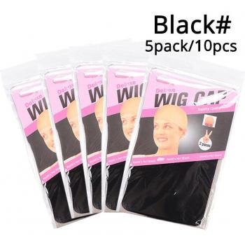 Nylon Stretch Mesh Hairnet Wig Cap 10 Pack Brown