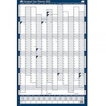 Sasco 2022 Year Wall Planner, Portrait Format, Blue