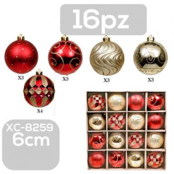 Kit 16 Luminarias Navideñas 6 cm – Decoración de Árbol