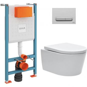 Pack V-Fix Core con Inodoro Sat y Placa Cromo Mate