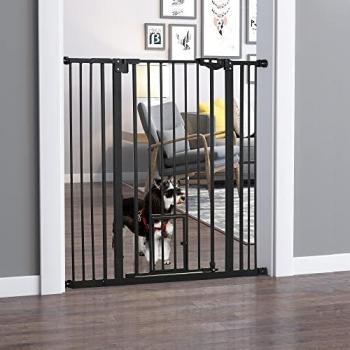 Barrera de Seguridad para Mascotas PawHut con 1 Puerta Pequeña