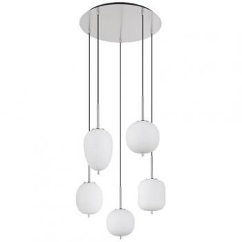 Opal Glow Blacky I Cluster Pendant – Nickel Finish