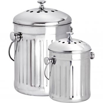 Compact 2.25L Stainless Compost Holder – Eddingtons