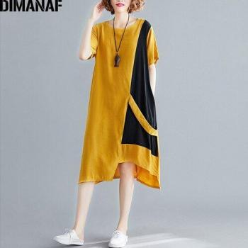 Confort & style : robe estivale en coton patchwork DIMANAF