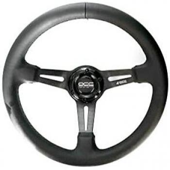 Classic 350mm Semi-Displaced Wheel – OCC Motorsport, Black Leather, 75mm Dish