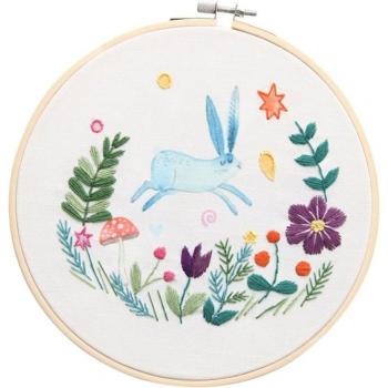 Handmade Easy Ribbon Embroidery Cross Stitch Kit with Retro Hoop