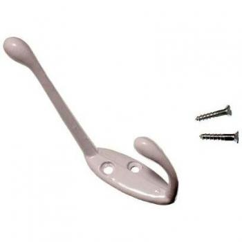 Single Hat and Robe Coat Hanger Clothes Hook Metal White with Screws