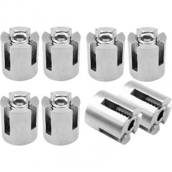 8 Pcs Stainless Steel Wire Rope Trellis Cross Clips