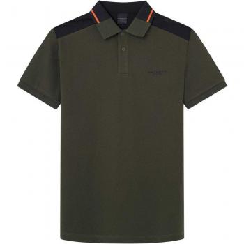 Polo Hackett Colour Block Verde Cachi Nero Arancione 2XL